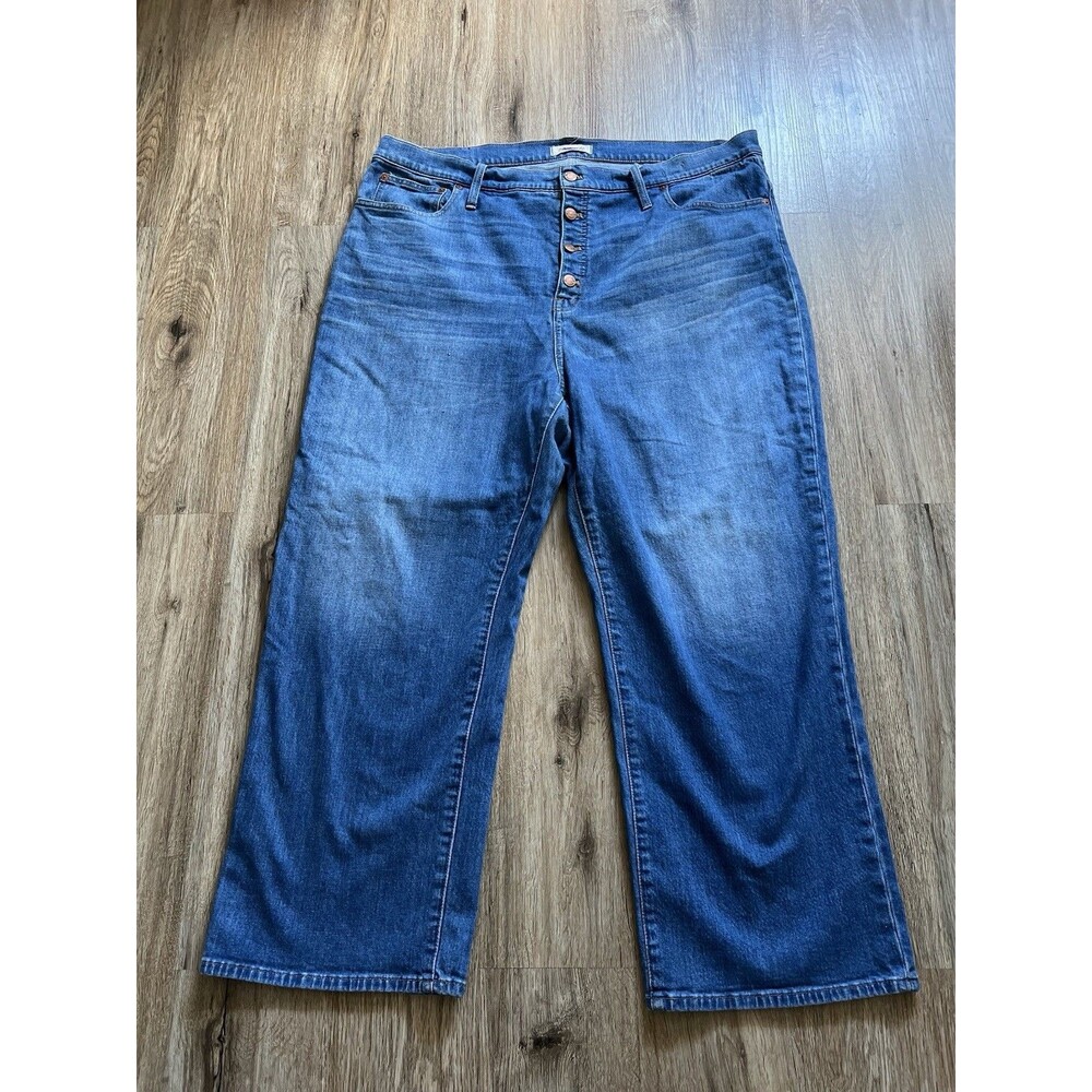 Madewell Slim Wide-Leg Crop  Denim Jeans Size 36 Womens